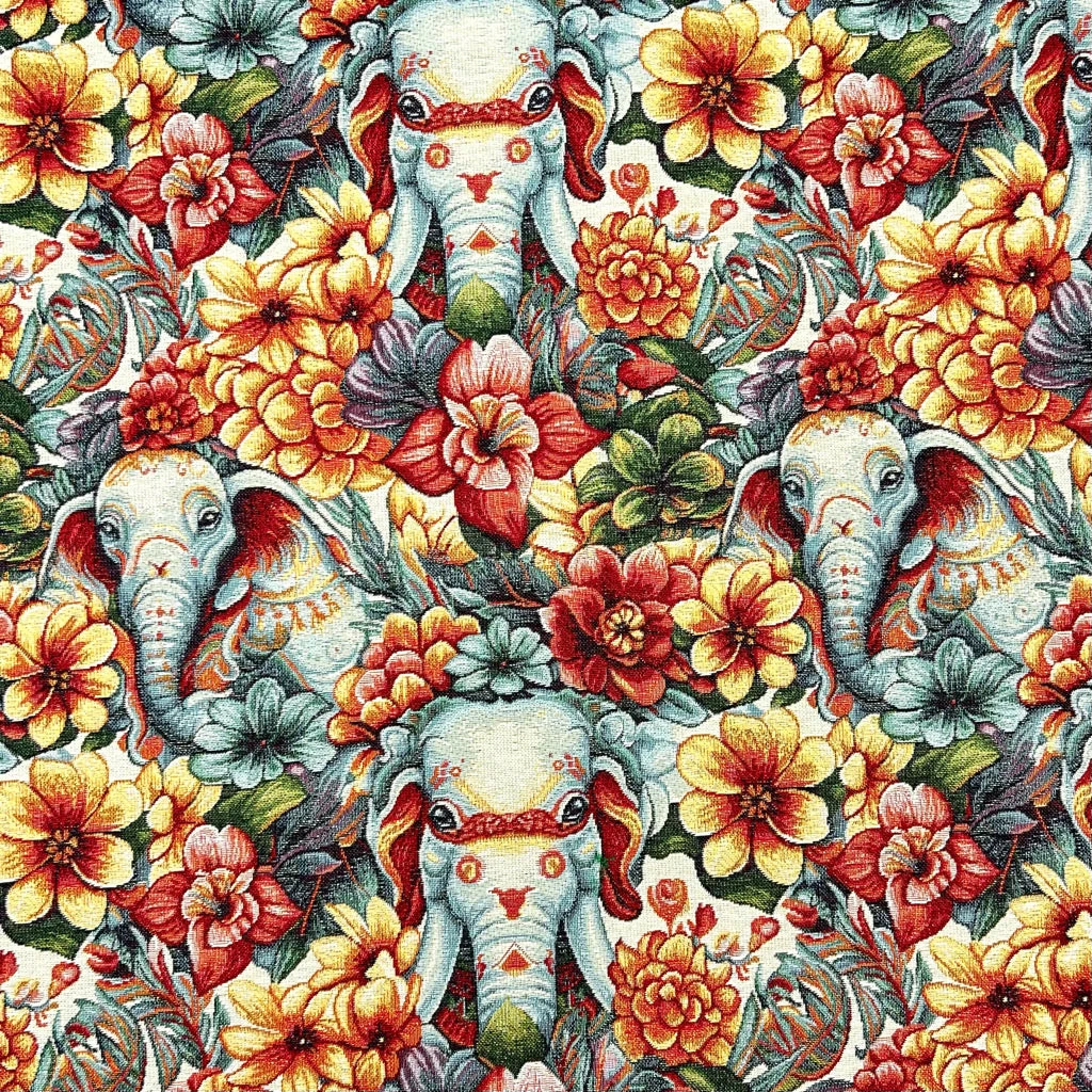 Floral Safari Tapestry Fabric 1 Floral Safari Tapestry Fabric