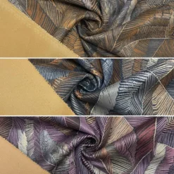 Abstract Leaves Scuba Suede Fabric