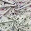 Winter Floral On White Organic Cotton Jersey Fabric