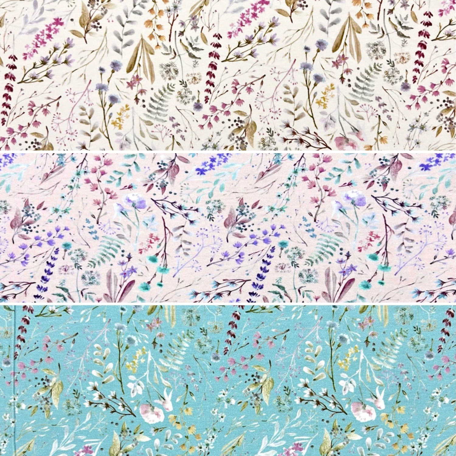 Floral Canvas Cotton Jersey Fabric 1 Floral Canvas Cotton Jersey Fabric