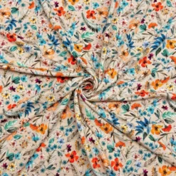 Flower Garden On Beige Bamboo Jersey Fabric -Ernst Fabric Store 9A83F732 A917 43A1 BE05 1CE3451EC31C