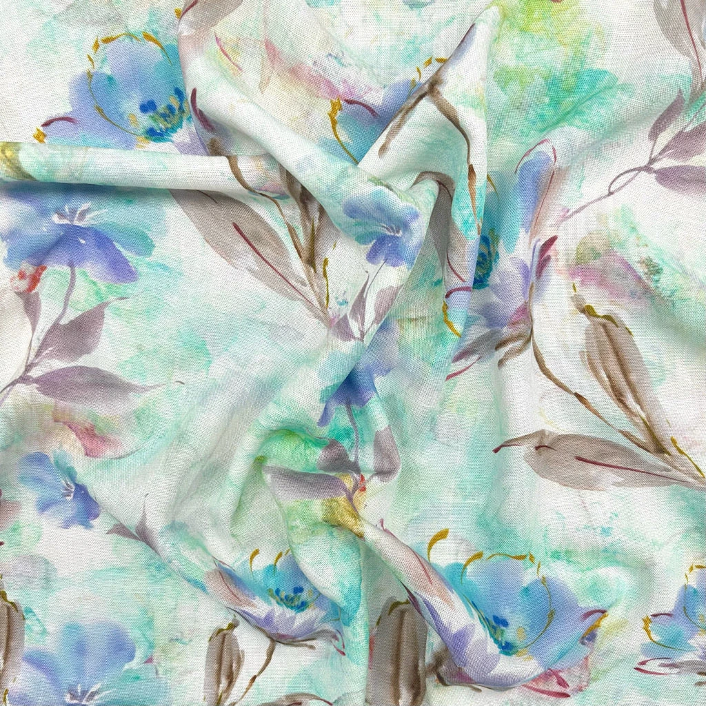 Soft Blossoms Linen Look Viscose Fabric 4 Soft Blossoms Linen Look Viscose Fabric - Image 4