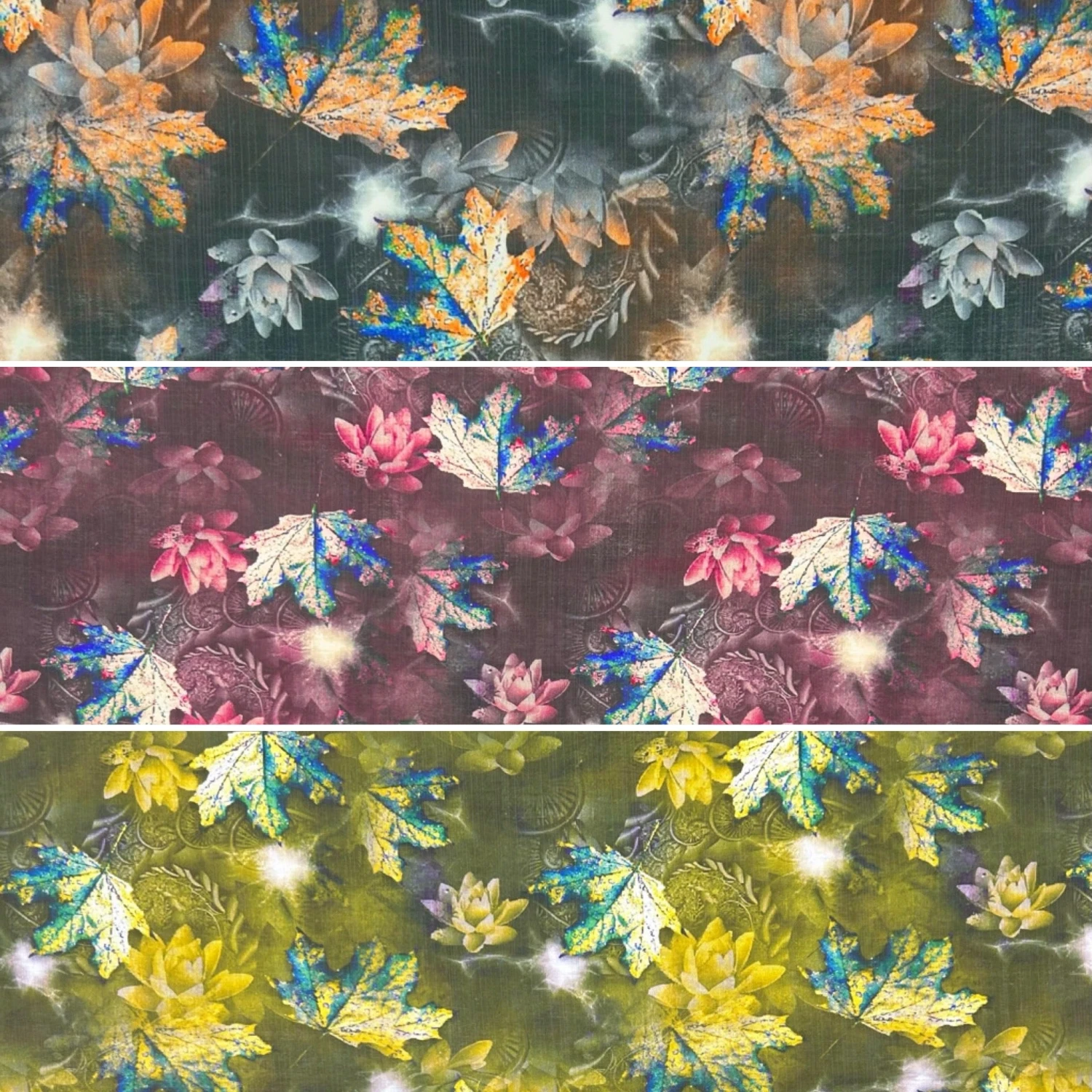 Fallen Leaves Bamboo Silkette Fabric 1 Fallen Leaves Bamboo Silkette Fabric