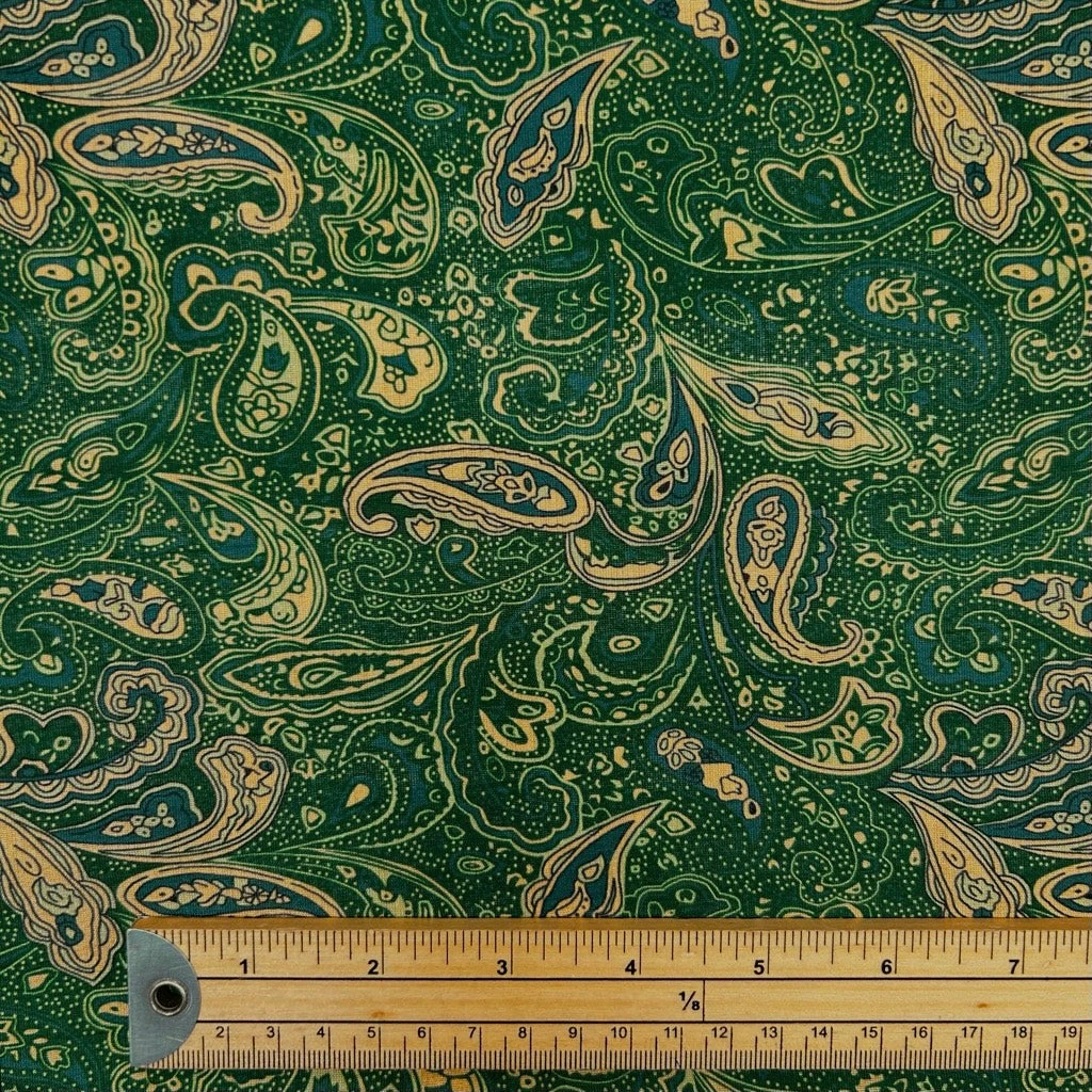 Forest Paisley Faux Silk Fabric 2 Forest Paisley Faux Silk Fabric - Image 2