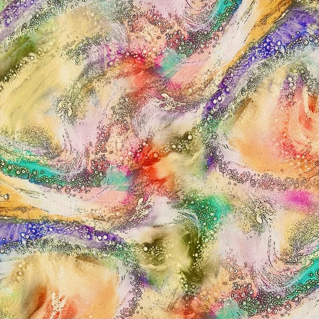 Colourful Waves Linen Blend Fabric 1 Colourful Waves Linen Blend Fabric