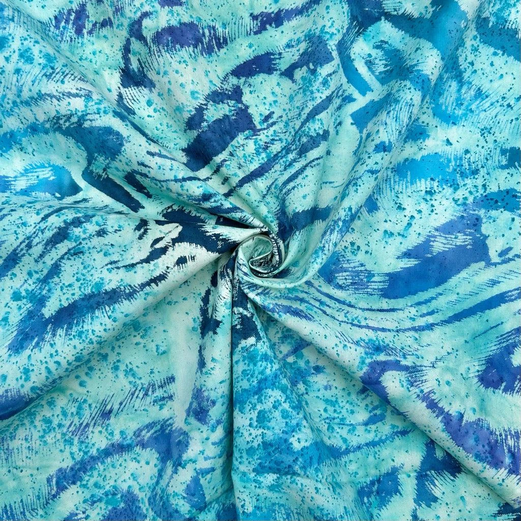Waves Cotton Batik Fabric 4 Waves Cotton Batik Fabric - Image 4