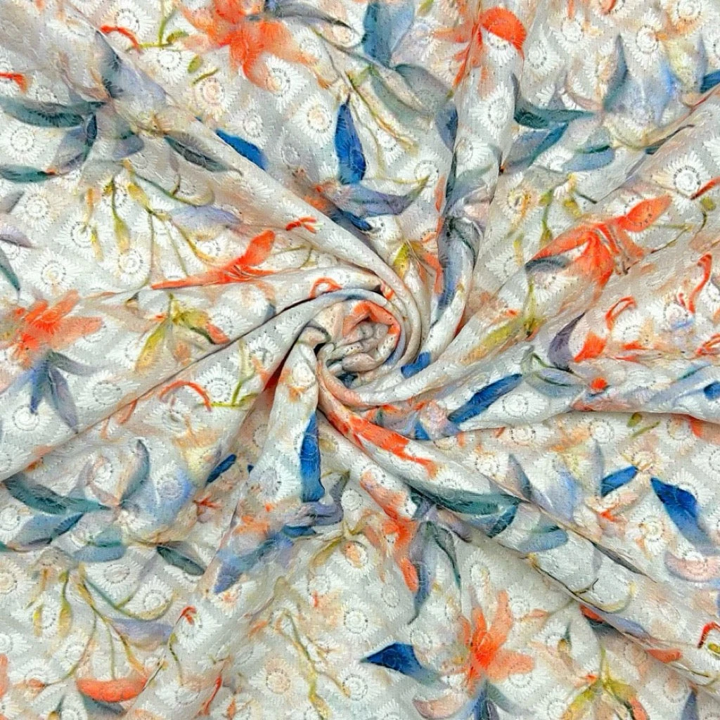 Floral Whisper Digital Embroidered Polycotton Fabric 5 Floral Whisper Digital Embroidered Polycotton Fabric - Image 5