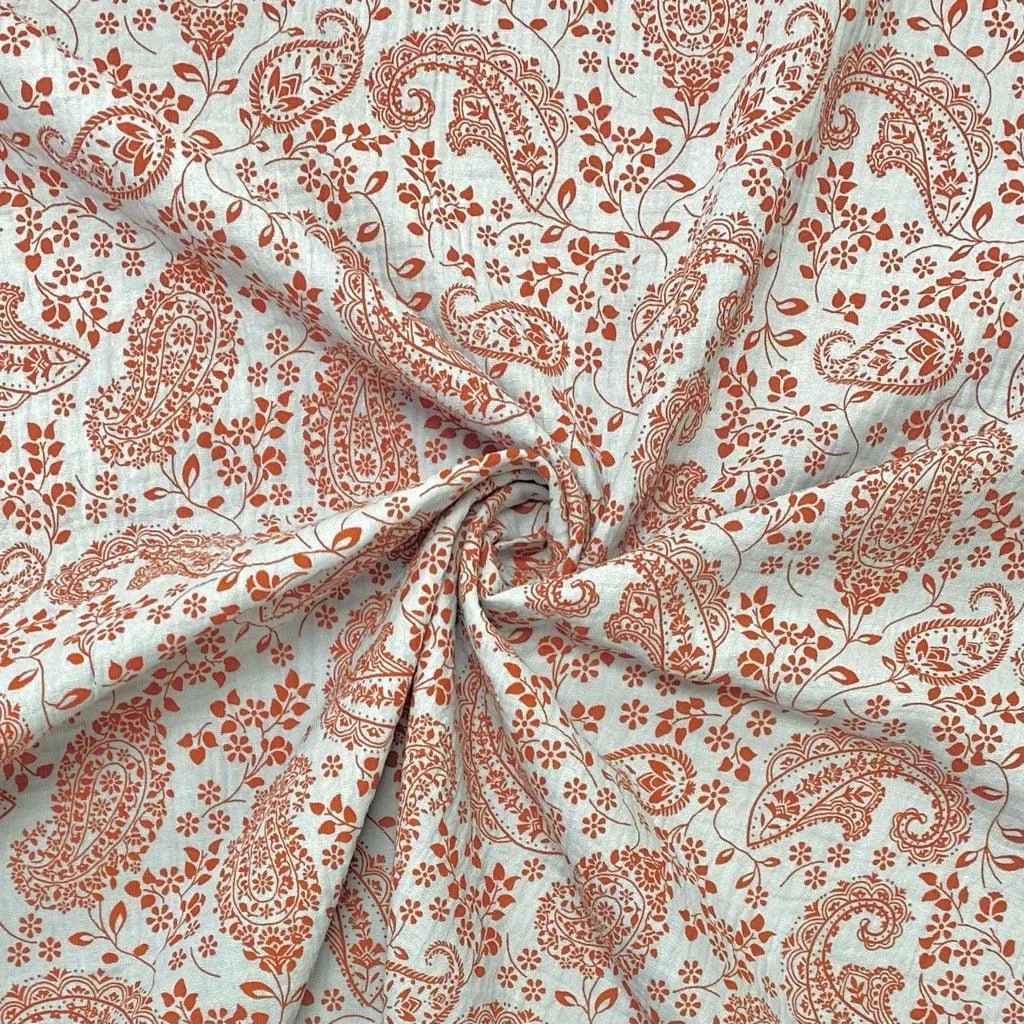 Paisley Floral Organic Double Gauze Fabric 5 Paisley Floral Organic Double Gauze Fabric - Image 5