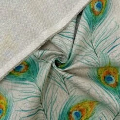 Peacock Feathers Digital Linen Look Polycotton Fabric -Ernst Fabric Store A6193B2A B0DA 4FB7 A501 B216B0D81E40