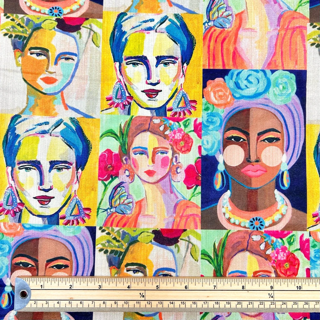 Glam Faces Faux Silk Fabric 2 Glam Faces Faux Silk Fabric - Image 2