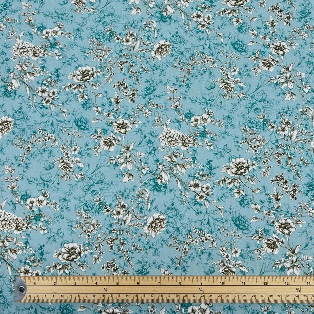 Graceful Meadow Rose & Hubble Cotton Poplin Fabric 2 Graceful Meadow Rose & Hubble Cotton Poplin Fabric - Image 2