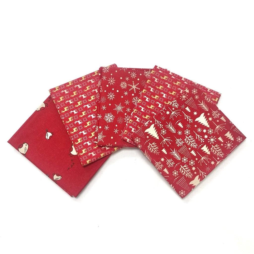 Xmas Red Fat Quarter Christmas Bundle - No.29 2 Xmas Red Fat Quarter Christmas Bundle - No.29 - Image 2