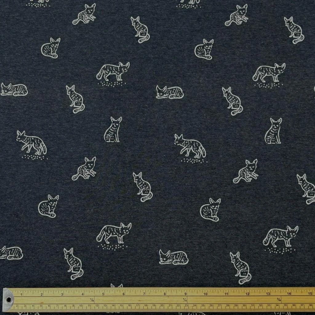 Foxes Melange Cotton Jersey Fabric 2 Foxes Melange Cotton Jersey Fabric - Image 2