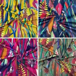 Abstract Plants Digital Velvet Fabric