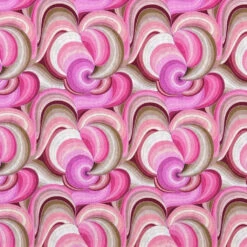 Pink Whirl Linen Mix Fabric