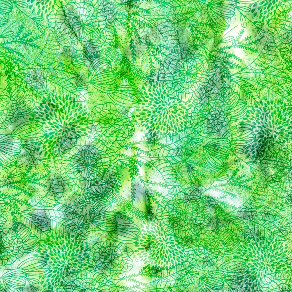 Spring Sprout Cotton Batik Fabric 3 Spring Sprout Cotton Batik Fabric - Image 3