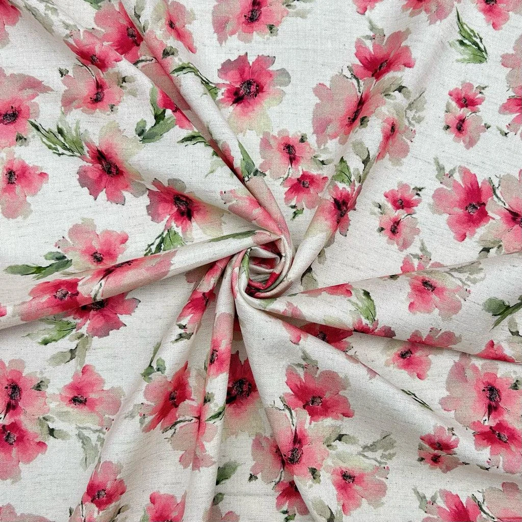 Vintage Blooms Viscose Linen Fabric 6 Vintage Blooms Viscose Linen Fabric - Image 6