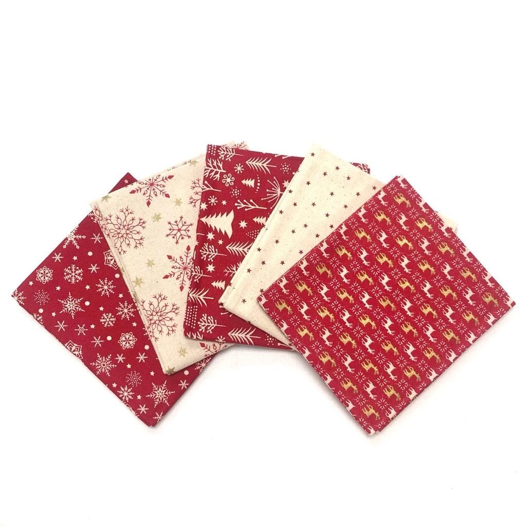 Red/Natural Fat Quarter Christmas Bundle - No.25 2 Red/Natural Fat Quarter Christmas Bundle - No.25 - Image 2