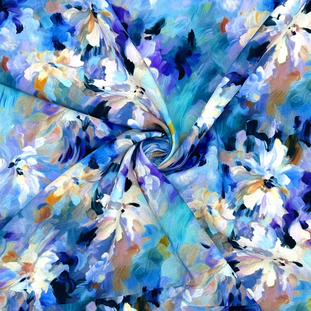 Floral Waves Viscose Poplin Fabric 8 Floral Waves Viscose Poplin Fabric - Image 8