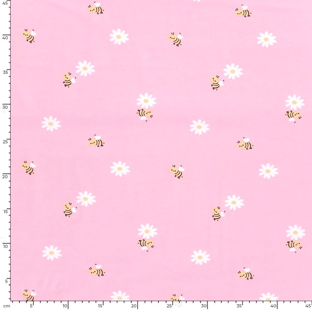 Honeybee Blossom Cotton Jersey Fabric 2 Honeybee Blossom Cotton Jersey Fabric - Image 2