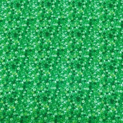 Mini Flowers On Green Crepe Fabric