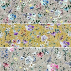 Watercolour Floral Rose & Hubble Cotton Poplin Fabric