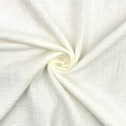 Plain Ivory Double Gauze Fabric - Seconds