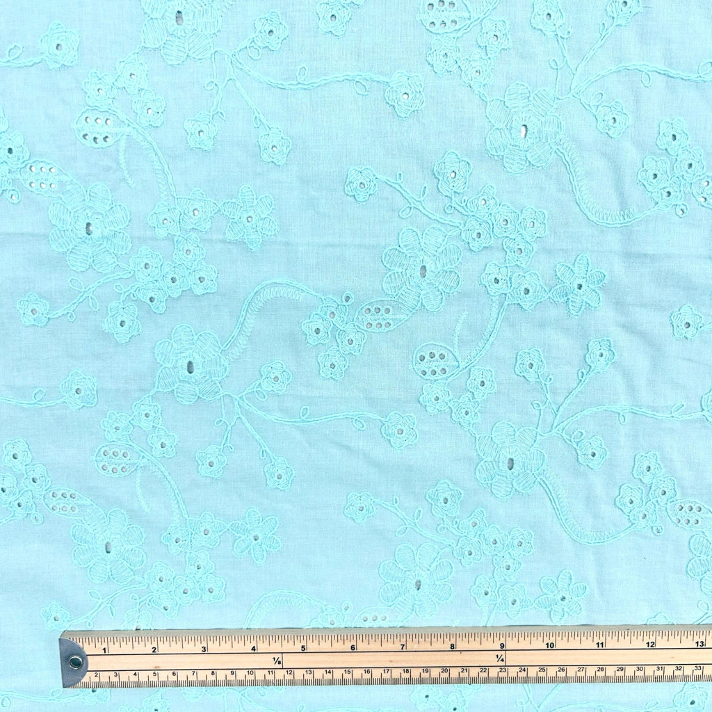 Floral Perfection Embroidered Cotton Fabric 2 Floral Perfection Embroidered Cotton Fabric - Image 2