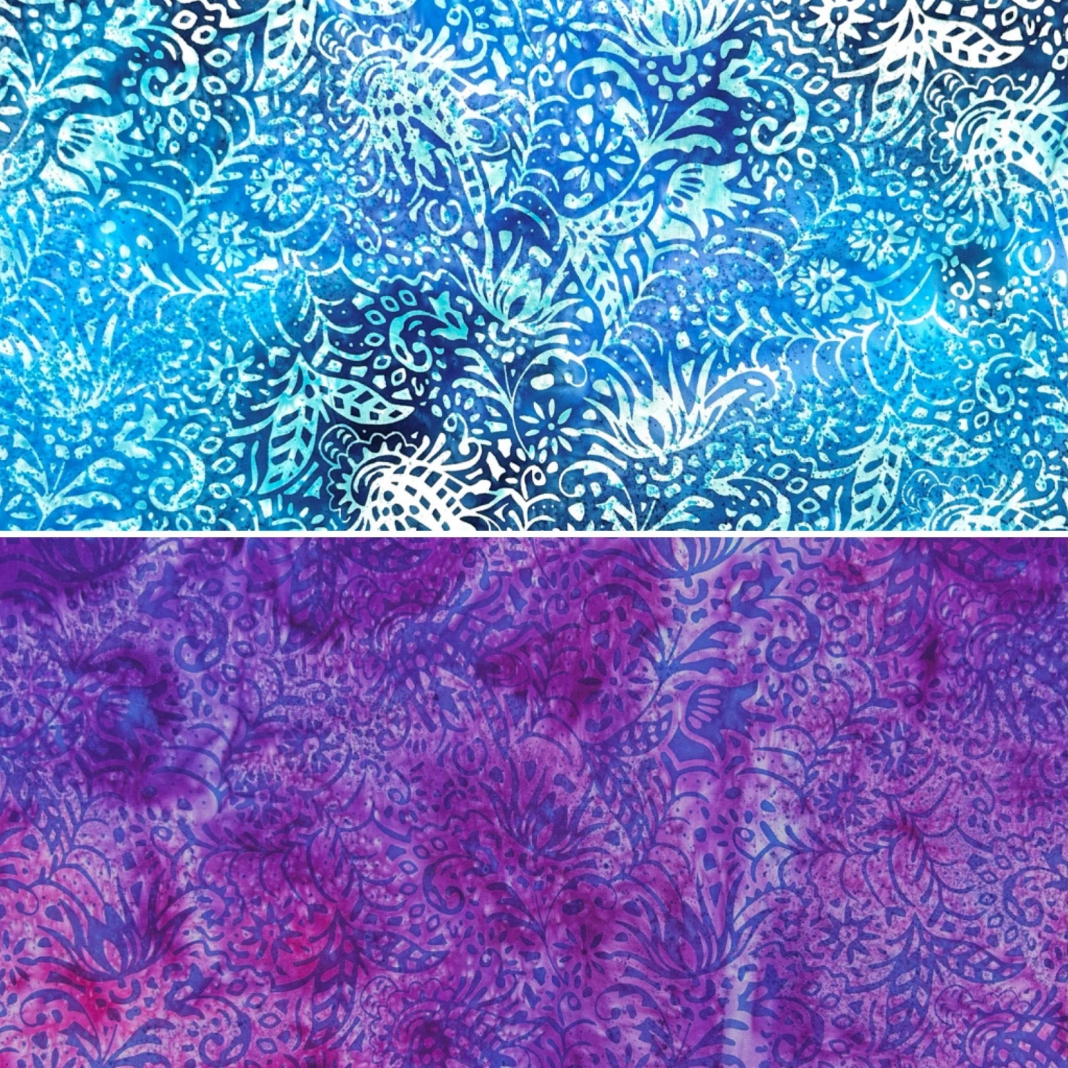 Frosty Flora Cotton Batik Fabric 1 Frosty Flora Cotton Batik Fabric