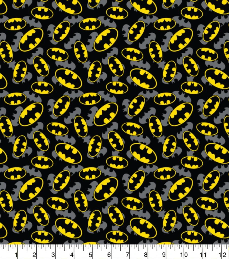 Overlapped Batman Logos Cotton Fabric 1 Overlapped Batman Logos Cotton Fabric