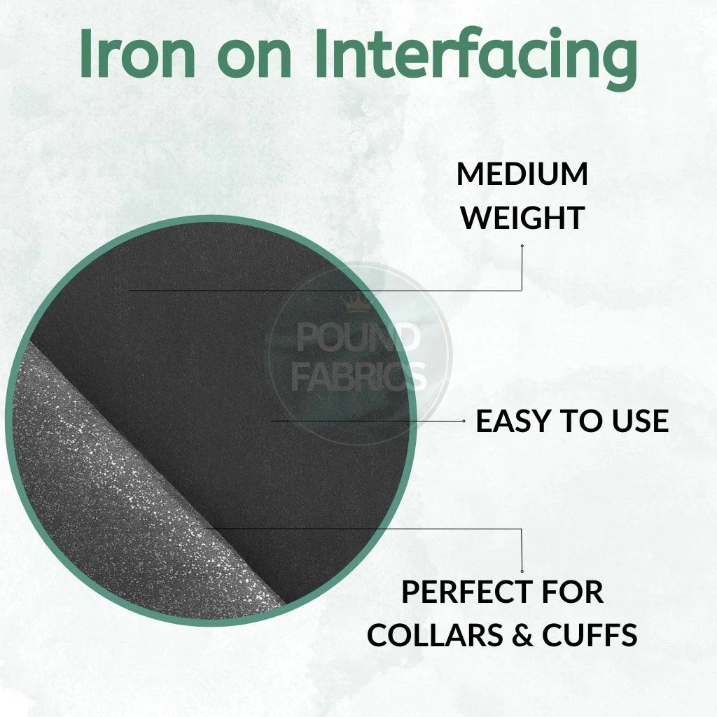 Black Iron On Interfacing - Medium Weight 1 Black Iron On Interfacing - Medium Weight