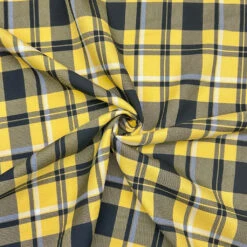 1 Yellow And Black Checkered Suiting Fabric