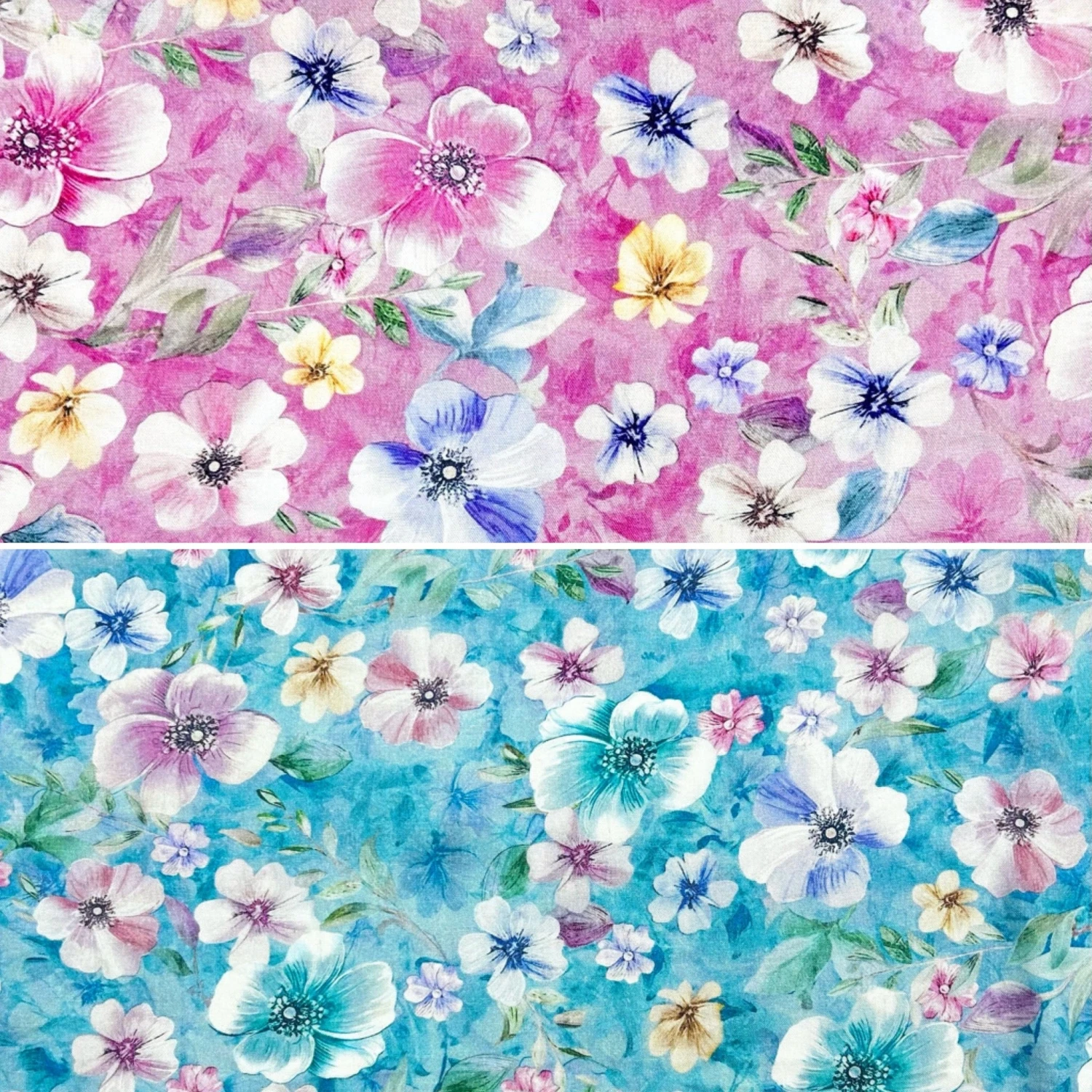 Blooming Flowers Linen Viscose Fabric 1 Blooming Flowers Linen Viscose Fabric