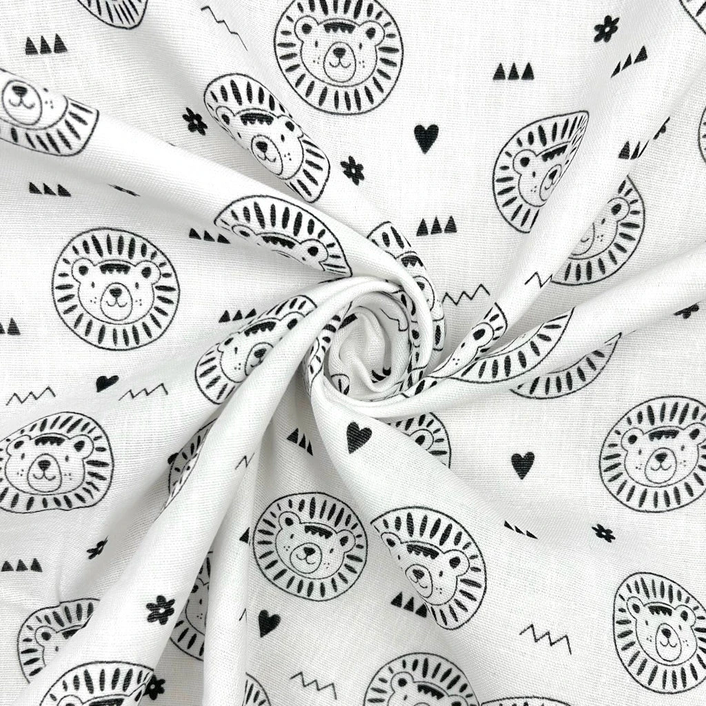 Lion Faces Flat Double Gauze Fabric 6 Lion Faces Flat Double Gauze Fabric - Image 6