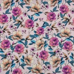 Mauve Garden Cotton Jersey Fabric