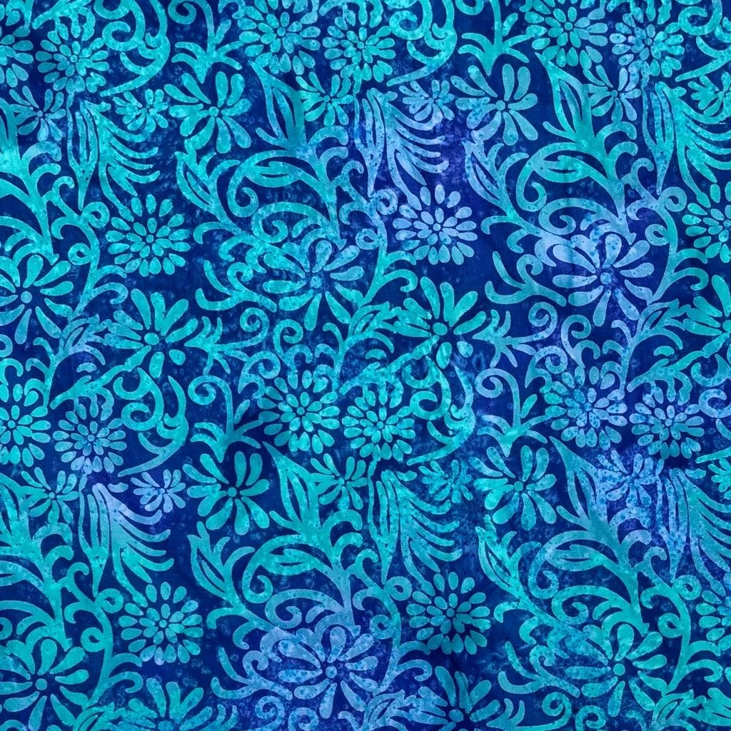 Floral Swirls Cotton Batik Fabric 5 Floral Swirls Cotton Batik Fabric - Image 5