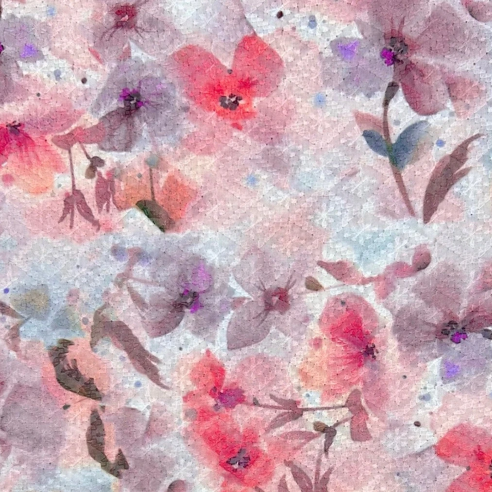 Vibrant Blooms Digital Embroidered Polycotton Fabric 3 Vibrant Blooms Digital Embroidered Polycotton Fabric - Image 3