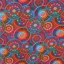 Floral Wheels Viscose Jersey Fabric