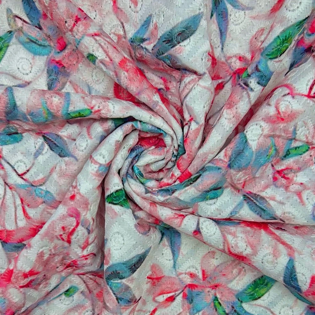 Floral Whisper Digital Embroidered Polycotton Fabric 4 Floral Whisper Digital Embroidered Polycotton Fabric - Image 4
