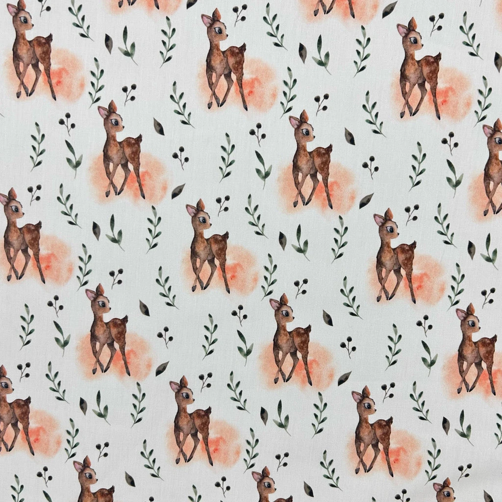 Deer Dance Cotton Poplin Fabric 1 Deer Dance Cotton Poplin Fabric