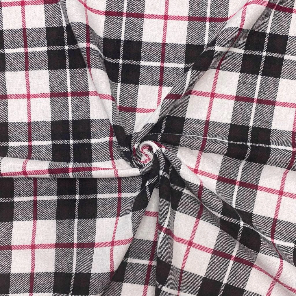 Black & White Tartan Brushed Cotton Fabric 1 Black & White Tartan Brushed Cotton Fabric