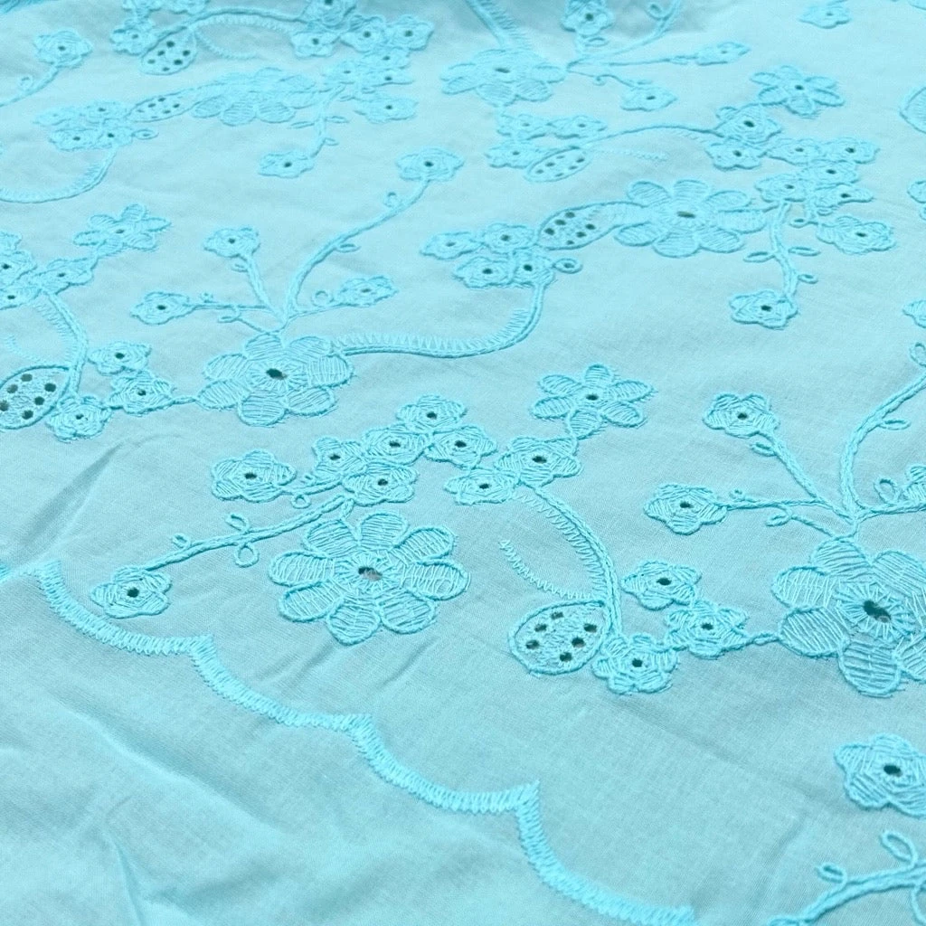 Floral Perfection Embroidered Cotton Fabric 5 Floral Perfection Embroidered Cotton Fabric - Image 5