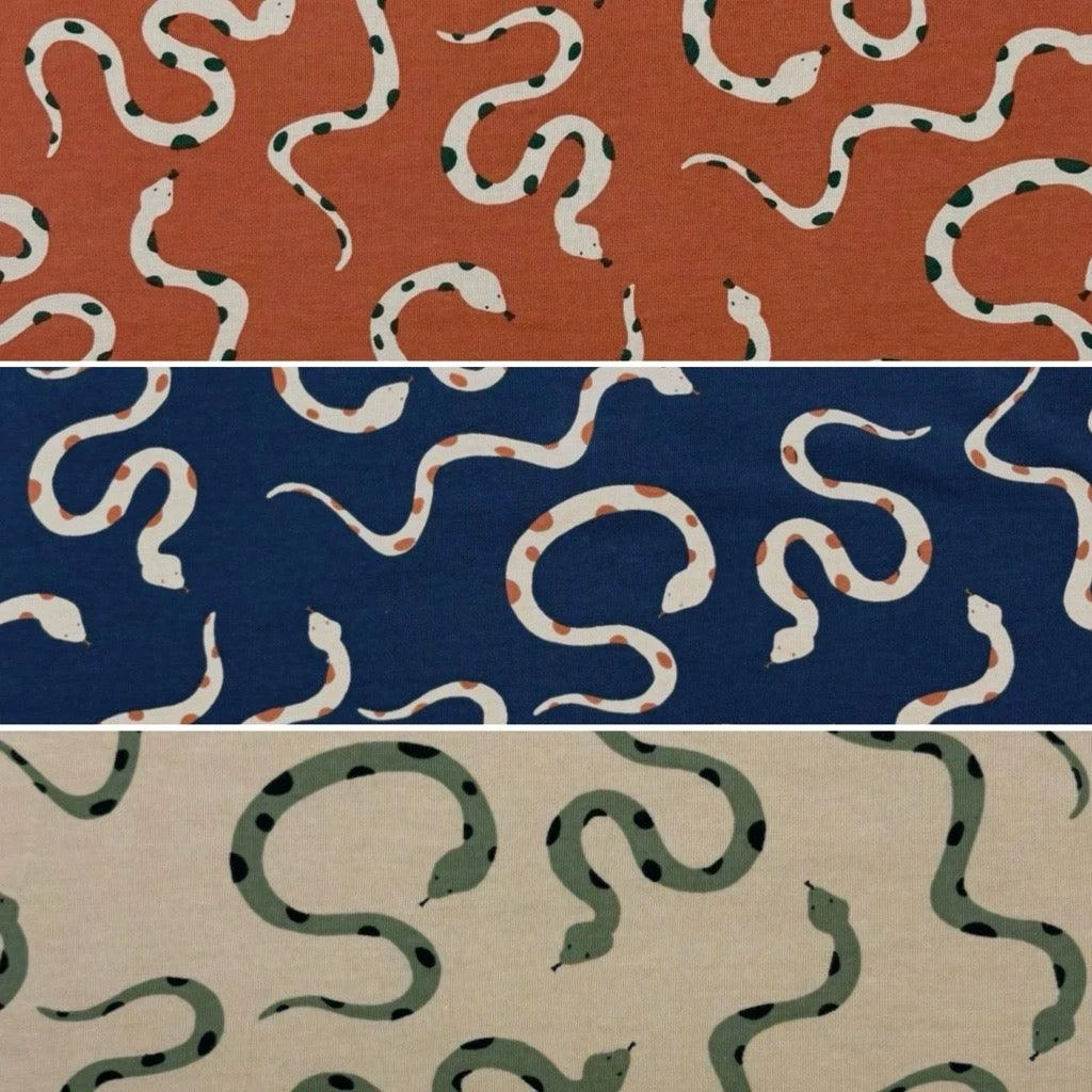 Snakes Cotton Jersey Fabric 1 Snakes Cotton Jersey Fabric