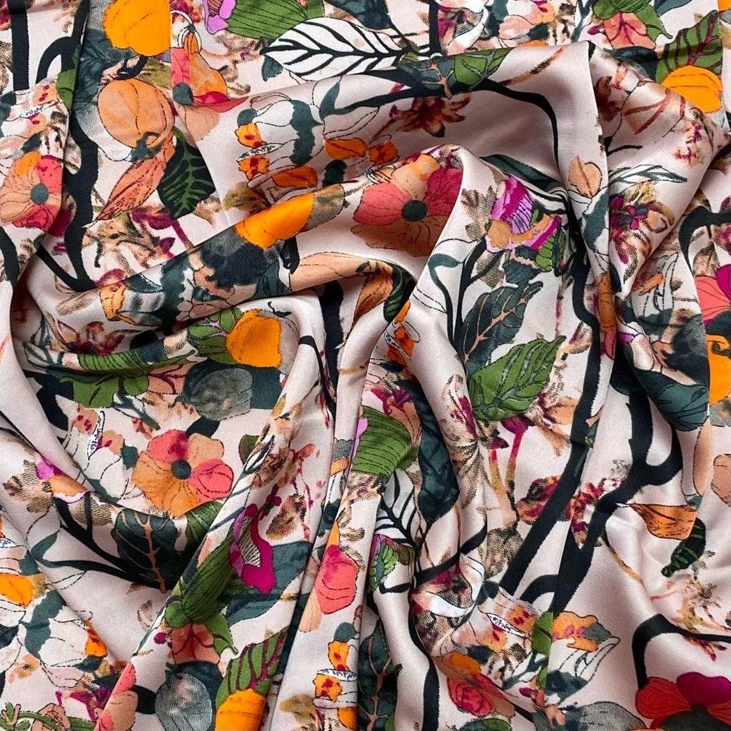 Elegant Botanica Satin Fabric 3 Elegant Botanica Satin Fabric - Image 3