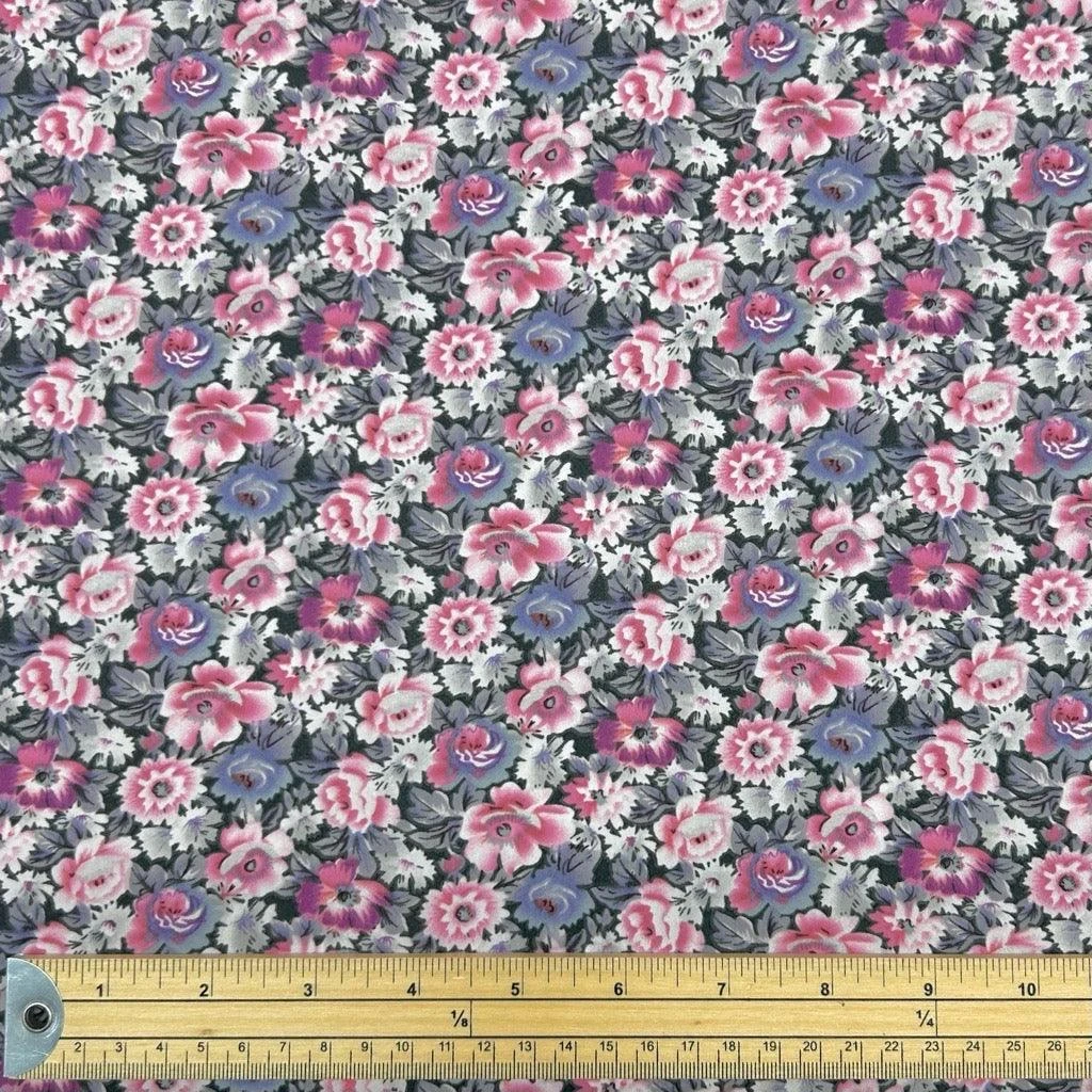 Pink And Purple Floral Crepe Fabric 2 Pink And Purple Floral Crepe Fabric - Image 2