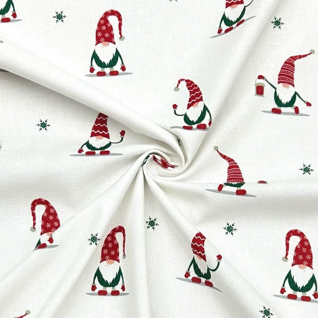 Christmas Gnomes Cotton Canvas Fabric 6 Christmas Gnomes Cotton Canvas Fabric - Image 6