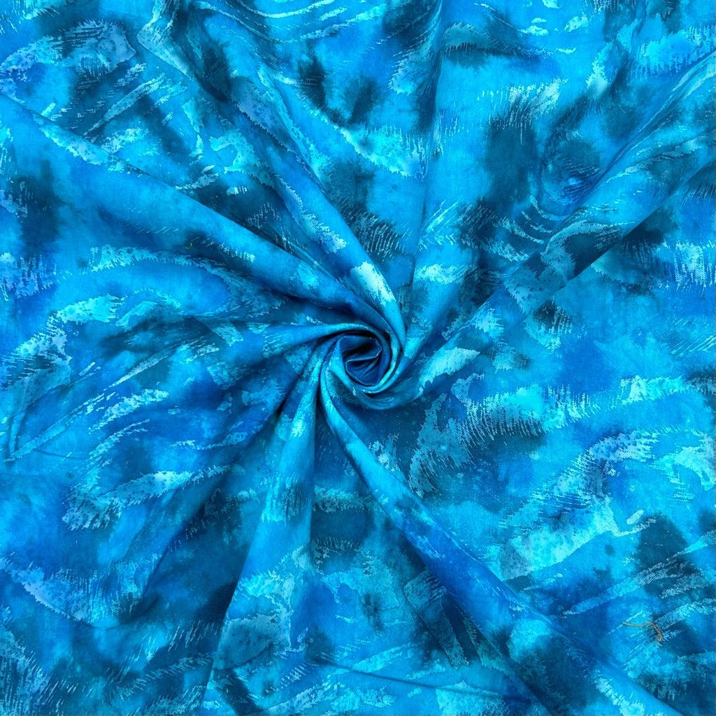 Waves Cotton Batik Fabric 6 Waves Cotton Batik Fabric - Image 6