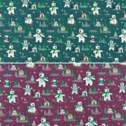 Christmas Polar Bears Cotton Jersey Fabric