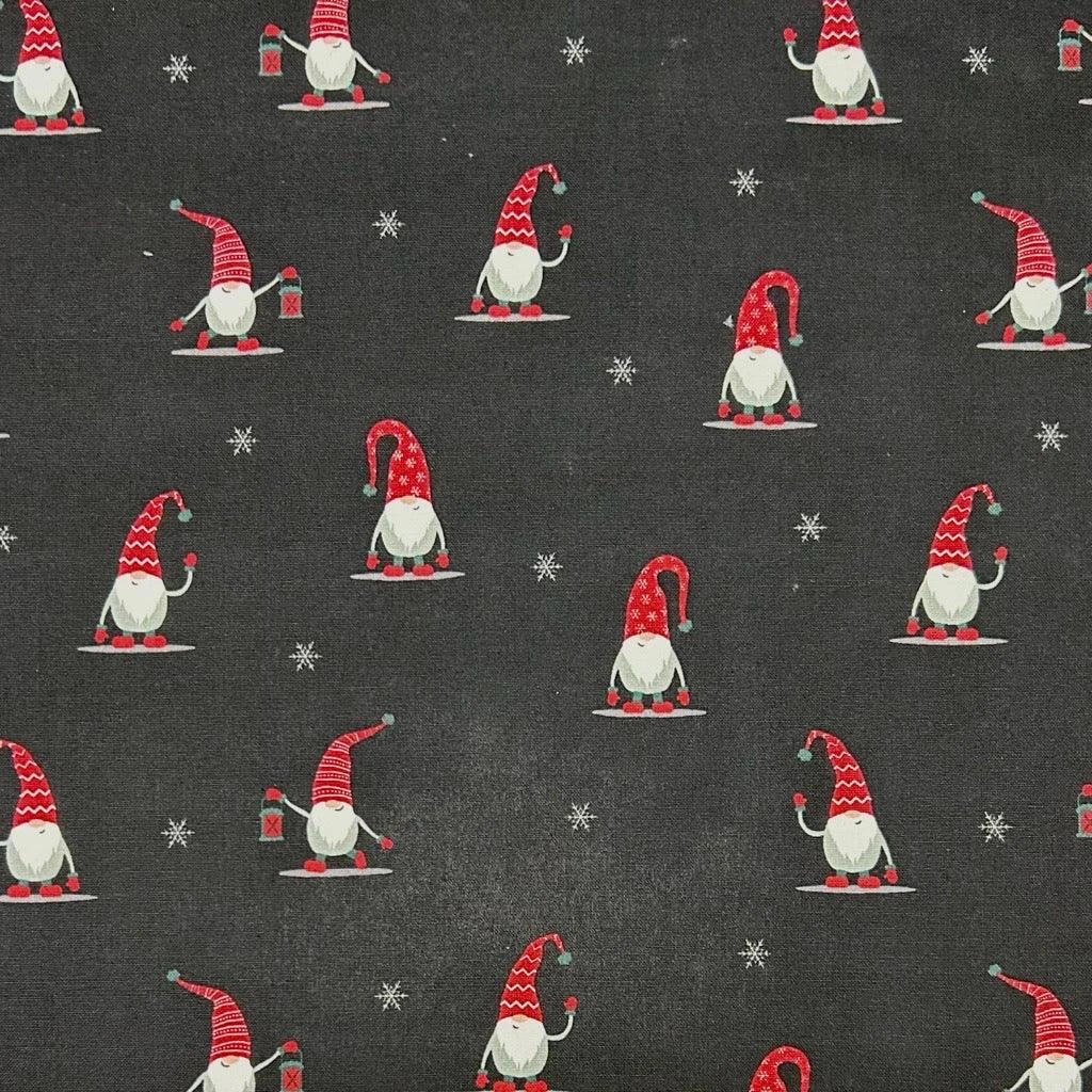 Christmas Gnomes Cotton Canvas Fabric 3 Christmas Gnomes Cotton Canvas Fabric - Image 3