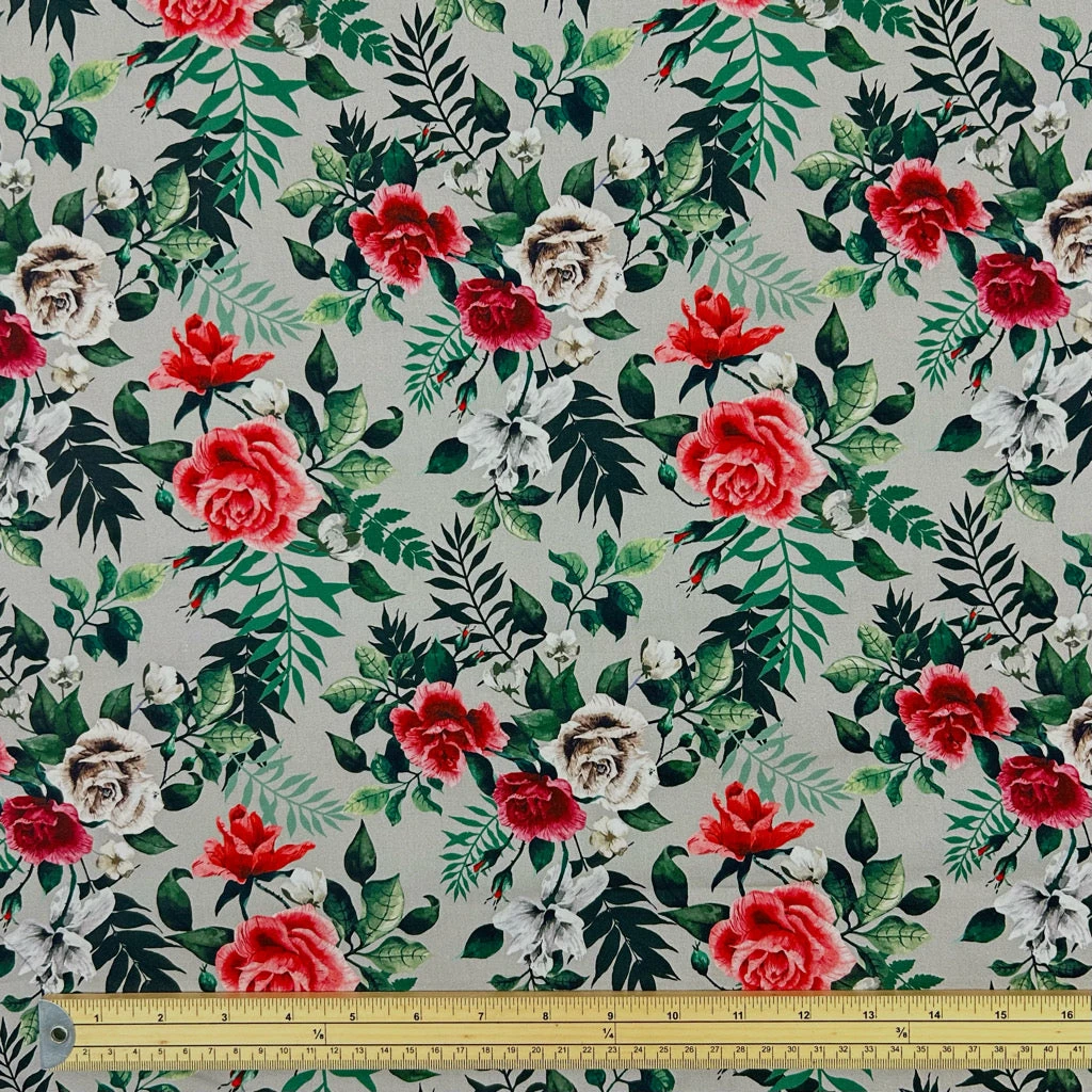 Garden Of Roses Cotton Poplin Fabric 2 Garden Of Roses Cotton Poplin Fabric - Image 2